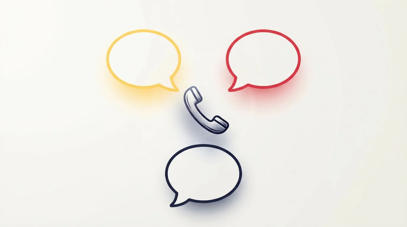 Drei gezeichnete Sprechblasen nebeneinander mit unterschiedlich langen Textlinien